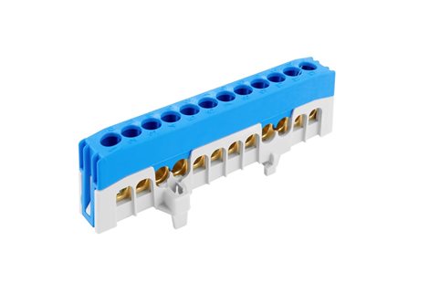 Můstek N 12-F2 (svorkovnice 12x16mm2), krytý IP20, modrý, 63A, na DIN /2020269