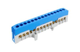 Můstek N 15-F2 (svorkovnice 15x16mm2), krytý IP20, modrý, 63A, na DIN /2020272