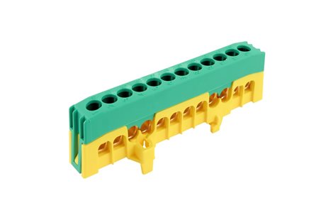 Můstek PE 12-F2 (svorkovnice 12x16mm2), krytý IP20, zeleno-žlutý, 63A, na DIN /2020270