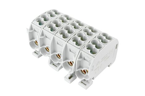 Svorkovnice rozbočovací HLAK 25//5 C 5L, 152A, 5pól., CU, IP20, šedá, na DIN