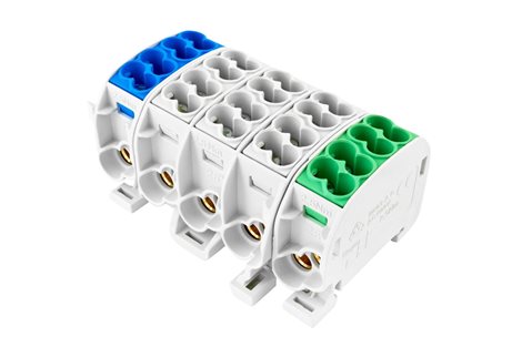 Svorkovnice rozbočovací HLAK 25//5 C PE3LN, 152A, 5pól., CU, IP20, Z/3xŠ/M, na DIN