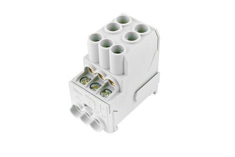 Blok pro rozdělení fází UVB 100 L, 1pól., 101A, 1000V, šedý, na DIN