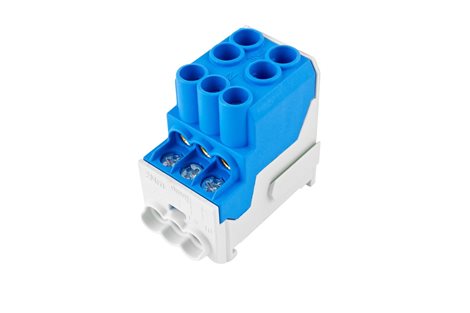 Blok pro rozdělení fází UVB 100 N, 1pól., 101A, 1000V, modrý, na DIN