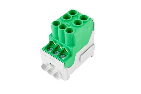 Blok pro rozdělení fází UVB 100 PE, 1pól., 101A, 1000V, zelený, na DIN