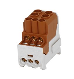 Blok pro rozdělení fází UVB 100 L B, 1pól., 101A, 1000V, hnědý, na DIN