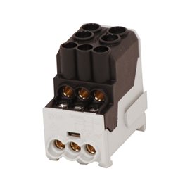 Blok pro rozdělení fází UVB 100 L S, 1pól., 101A, 1000V, černý, na DIN