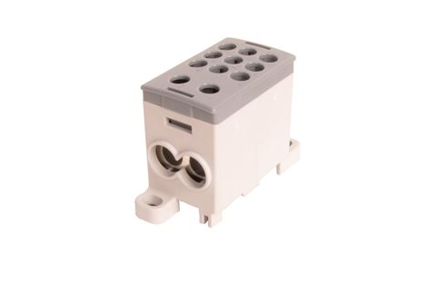 Blok pro rozdělení fází PVB 125-2-9, 1pól., AL/CU, 125A, 1000V, šedý, na DIN 2