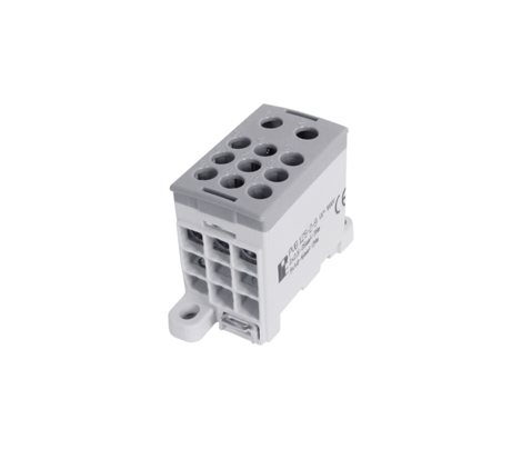 Blok pro rozdělení fází PVB 125-2-9, 1pól., AL/CU, 125A, 1000V, šedý, na DIN 1