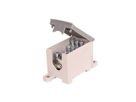 Blok pro rozdělení fází PVB 160-12, 1pól., AL/CU, 160A, 1000V, šedý, na DIN 2