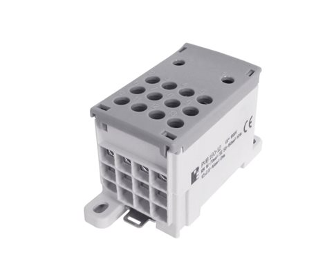 Blok pro rozdělení fází PVB 160-12, 1pól., AL/CU, 160A, 1000V, šedý, na DIN 1