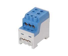 Blok pro rozdělení fází UVB 200 N, 1pól., 200A, 1000V, modrý, na DIN