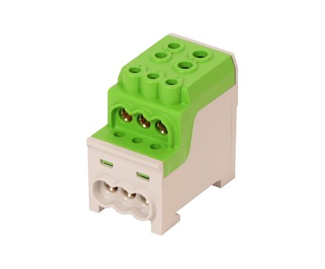 Blok pro rozdělení fází UVB 200 PE, 1pól., 200A, 1000V, zelený, na DIN 1