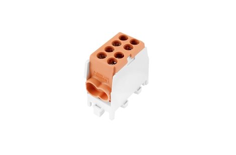 HLAK 25 1/2 M2 Svorkovnice rozbočovací 100A, 1pól., AL/CU, IP20, hnědá, na DIN /2080139