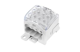Blok pro rozdělení fází PDB 270 (PVB 230), 1pól., 270A, 690V, šedý/průhl. víko, na DIN