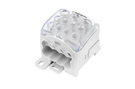 Blok pro rozdělení fází PDB 270 (PVB 230), 1pól., 270A, 690V, šedý/průhl. víko, na DIN 1