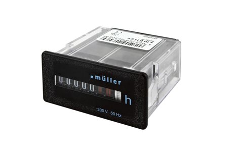Počítadlo provoz. hodin PALADIN BW 30.18, 230V, 50Hz, černé, do PANELU, bez rám., 53x28mm