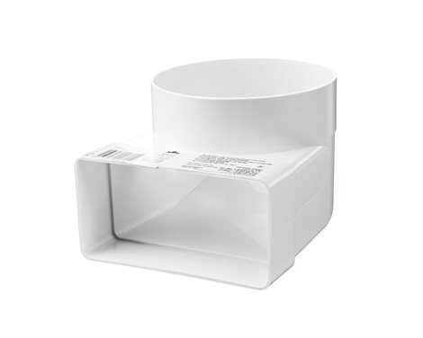 Přechodka - koleno 90° VENTS 821 - 100mm/60x204mm PVC