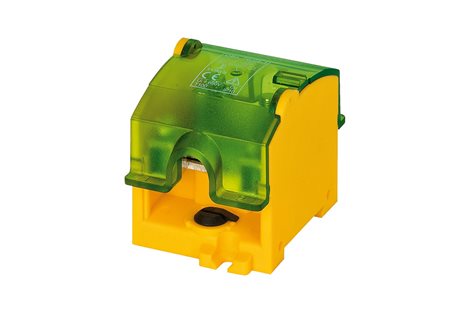 Svorkovnice stoupací OBL 70/25-1 PE, krytá, na DIN/panel, 1pól., 1x 70mm2 a 4x25mm2