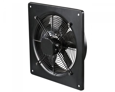 VENTS OV4E 350 - axiální, čtvercový (485x485mm), průmyslový, černý, průměr 388mm
