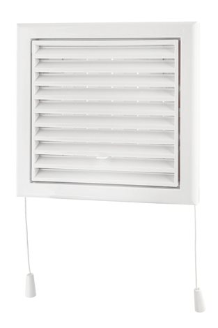 MV100VRs Plastová mřížka se síťkou, regulací a přírubou 154mmx154mm/Ø100mm