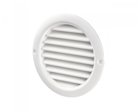 MV100bVs Plastová mřížka se síťkou + přírubou Ø128mm/Ø100mm