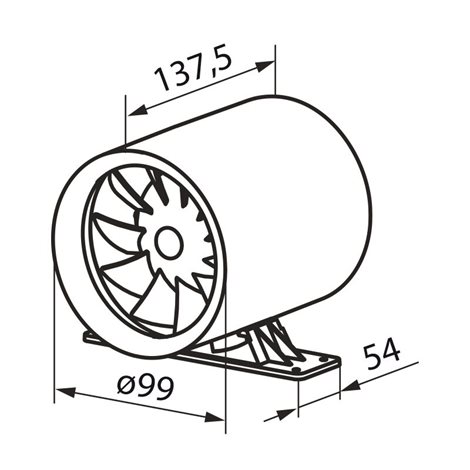 Ventilátor VENTS 100 QUIETLINE-k do potrubí, tichý, úsporný 6