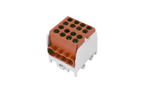 HLAK 25 1/6 M2 Svorkovnice rozbočovací 100A, 1pól., AL/CU, IP20, hnědá, na DIN /2080176