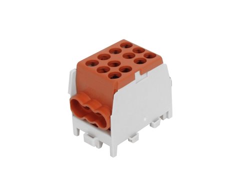 HLAK 25 1/4 M2 Svorkovnice rozbočovací 100A, 1pól., AL/CU, IP20, hnědá, na DIN