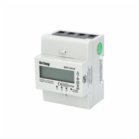Elektroměr DRT-341D 100A MID, 4mod., LCD, 3-fáz., 1-tar., fakturační