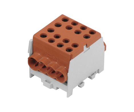 Svorkovnice rozbočovací HLAK 35-1/6 M2 BR, 125A, 1pól., AL/CU, IP20,hnědá, na DIN /2080186