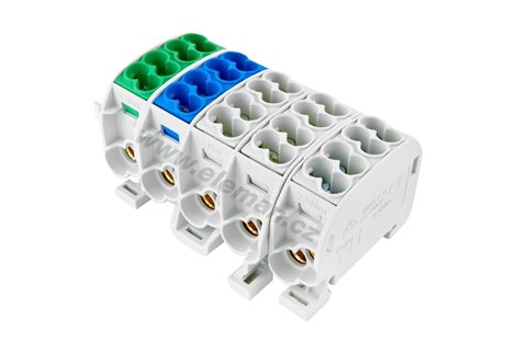 Svorkovnice rozbočovací HLAK 25//5 C 3LNPE, 152A, 5pól., CU, IP20, 3xŠ/M/Z, na DIN 2