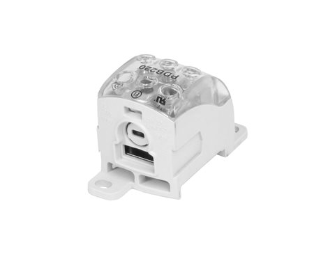 Blok pro rozdělení fází PDB 220 (PVB 160), 1pól., 210A, 690V, šedý/průhl. víko, na DIN 2