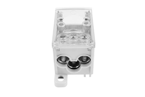 3952el Blok pro rozdělení fází PVB 250-3,1pól.,AL/CU, 250A, 690V, šedý/průhl. víko,na DIN 5
