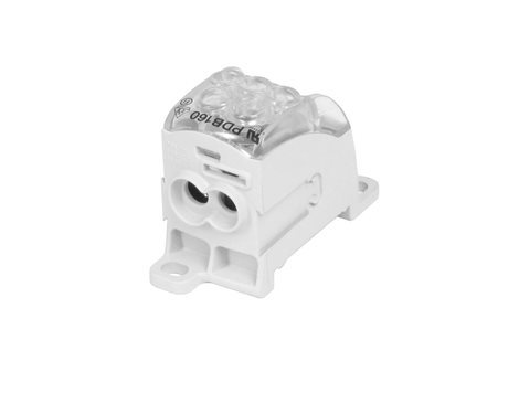 Blok pro rozdělení fází PDB 160 (PVB 100), 1pól., 160A, 690V, šedý/průhl. víko, na DIN 2