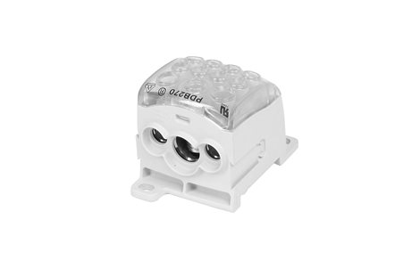Blok pro rozdělení fází PDB 270 (PVB 230), 1pól., 270A, 690V, šedý/průhl. víko, na DIN 2