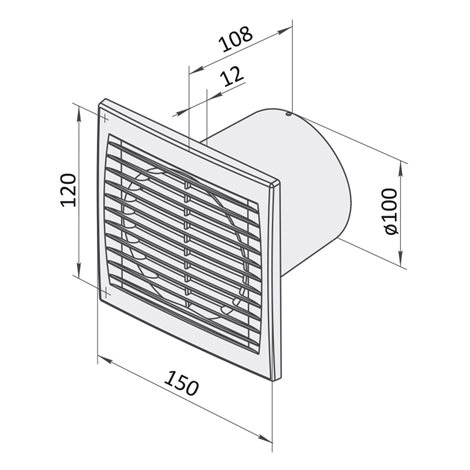 100ST ventilátor s časovačem, 95m³/hod. 2