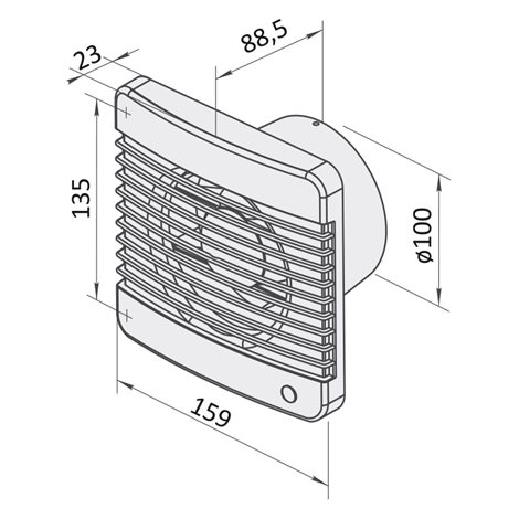 Ventilátor VENTS 100 MT časovač, nástěná montáž, IP34, bílý, 98m3/h 2