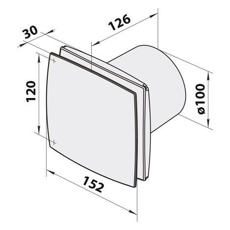 Ventilátor VENTS 100 LDS  stříbrný kryt 2