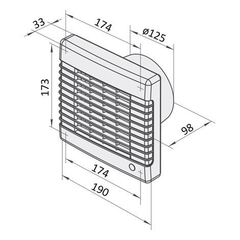 125MAL ventilátor s kuličkovými ložisky, 185m³/hod. 2