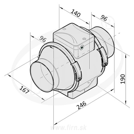 VENTS TT 100 Výkonný plastový ventilátor kombinovaný 187m³/hod. 2