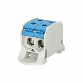 Svorka univerzální RKA 50 1/4 N, 150A, 1pól. (4x vstup), AL/CU, modrá, na DIN/na panel