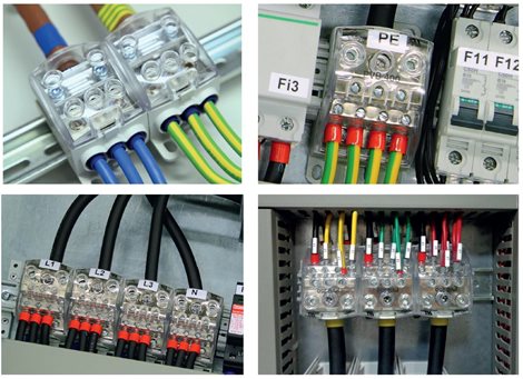 Blok pro rozdělení fází PDB 270 (PVB 230), 1pól., 270A, 690V, šedý/průhl. víko, na DIN 6