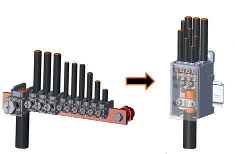 Blok pro rozdělení fází PVB 250-3/8, 1pól., AL/CU, 250A, 690V, šedý/průhl. víko, na DIN 5