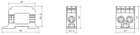 Svorka univerzální RKA 95 LG, 245A, 1pól., AL/CU, šedá, na DIN/na panel 2