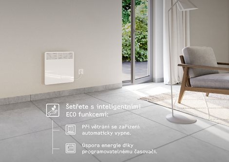 CWM 1500 U nástěnný konvektor s elektron.termostatem; 1,5 kW, kabel řídící vodič 3