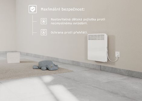 CWM 750 U nástěnný konvektor s elektron.termostatem; 0,75 kW, kabel řídící vodič 4