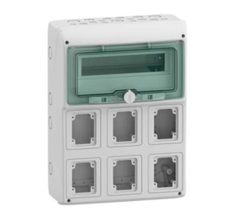 13181 Mureva rozvodnice IP65 for IEC sock 12Mx6