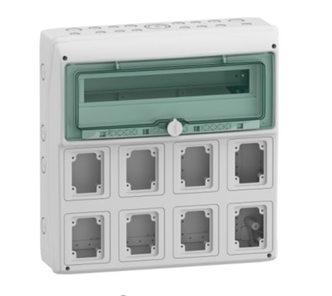 13182 Mureva rozvodnice IP65 for IEC sock 18Mx8
