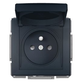 EPH2800671 Zásuvka 2P+PE, clonky, IP44, antracit
