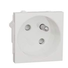 NU304918 Unica - Zásuvka 45o 250V/16A 2P+E, clonky, bezšroubová, Bílá
